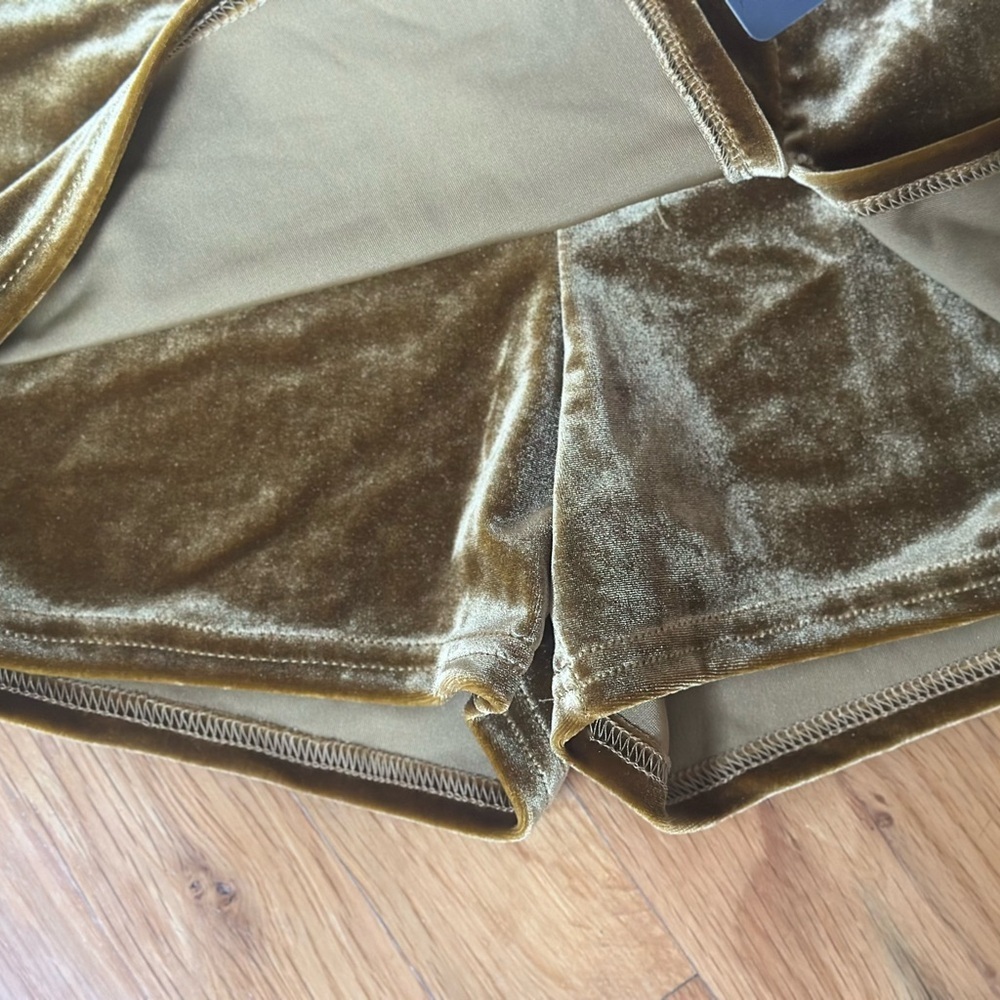 NWT TRACTR GIRL'S GOLD Knit Velvet SKORT SKIRT PULL ON Size 10 Holiday - Picture 5 of 10